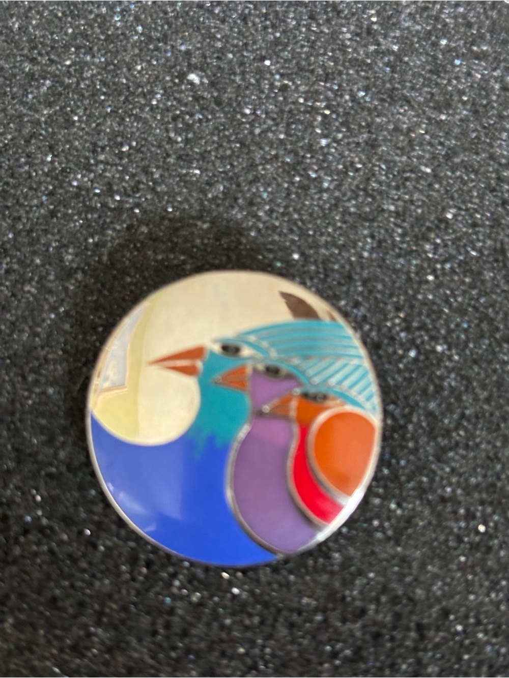 Laurel Burch EUC Celestial Birds Colorful Enamel Bird Pin - Multicolor Accessory